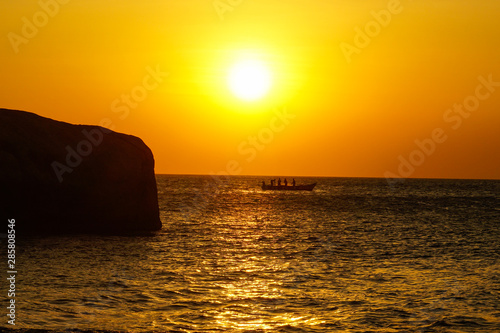 Sunset at Indian ocean kanyakumari tamil nadu india photo