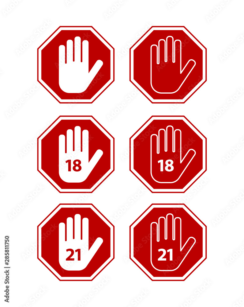 stop hand sign icon