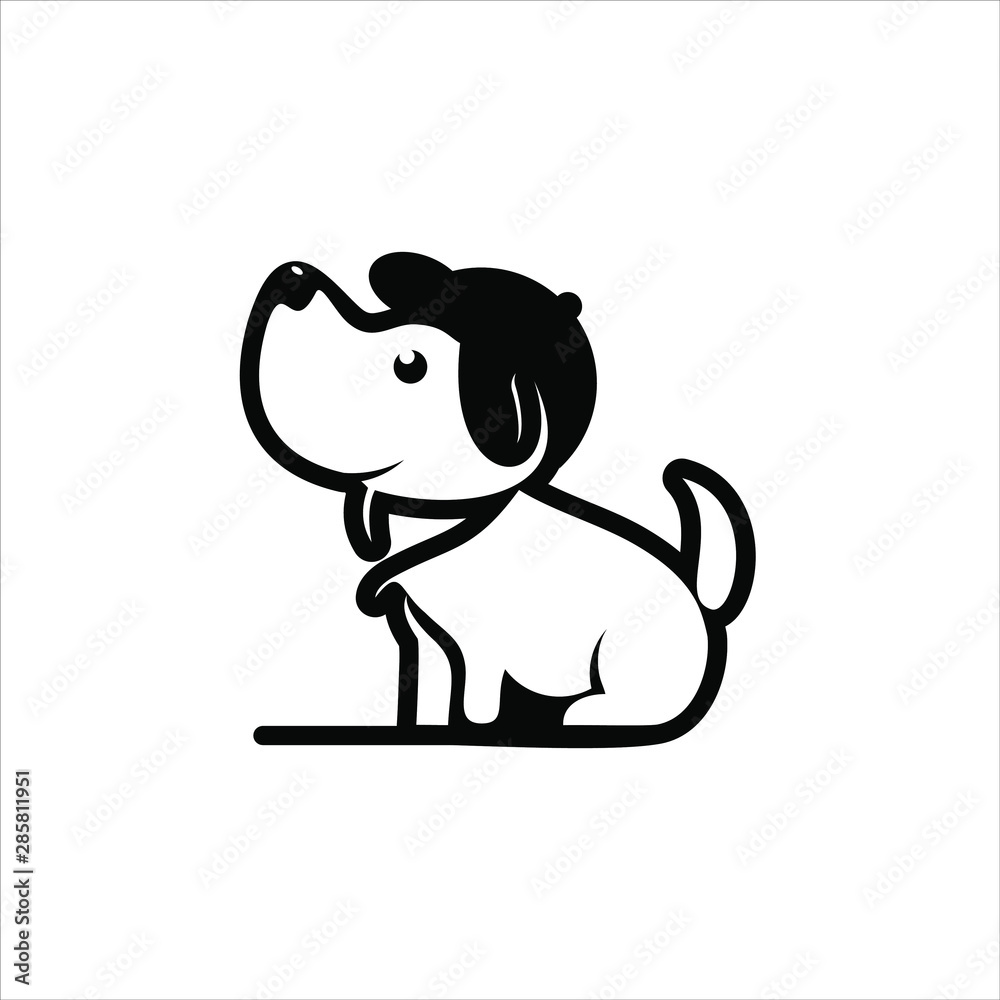 Fototapeta premium cute dog funny mascot ink illustration idea
