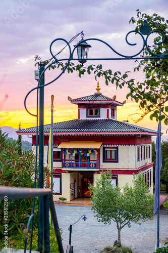 Buddhist temple Dag Shang Kagyu in Panillo huesca Aragón Spain photo