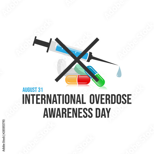 Drug overdose awareness day vector design image illustration