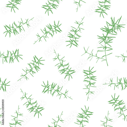 Vector herbs seamless pattern. Wild grass silhouettes background. Hand drawn vector seamless pattern with floral elements. 