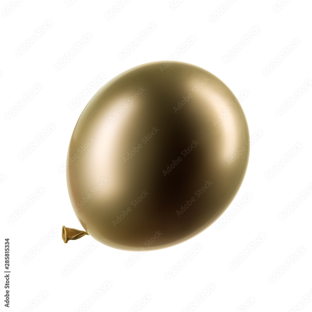 Single golden helium balloon, element of decorations Single golden helium balloon, element of decorations