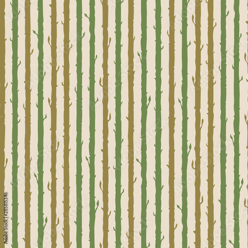 Decorative floral seamless pattern with vertical parallel stems. 