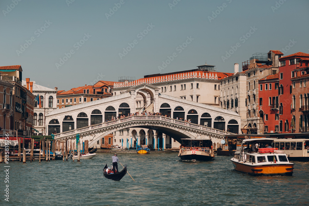 Rialto Bridge and Grand Canal in Venice, Italy