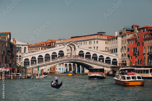 Rialto Bridge and Grand Canal in Venice, Italy © primipil