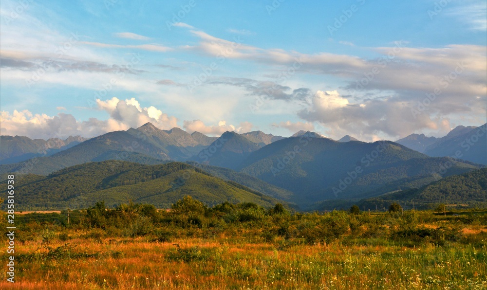 Fagaras mountains seen from a distance