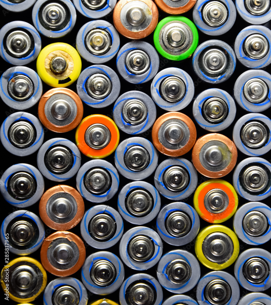 Salt and alkaline batteries, source of energy for portable technology. AAA and AA batteries Salt and alkaline batteries, source of energy for portable technology. AAA and AA batteries