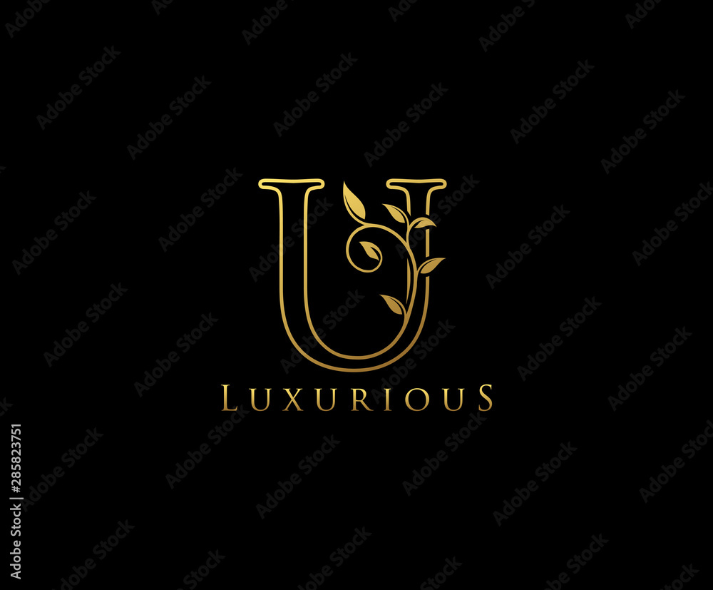 Letter U Logo Icon . Initial Letter U Design Vector Luxury Gold Color.Print monogram initials line art sign symbol. Letter U Logo Icon . Initial Letter U Design Vector Luxury Gold Color.Print monogram initials line art sign symbol.