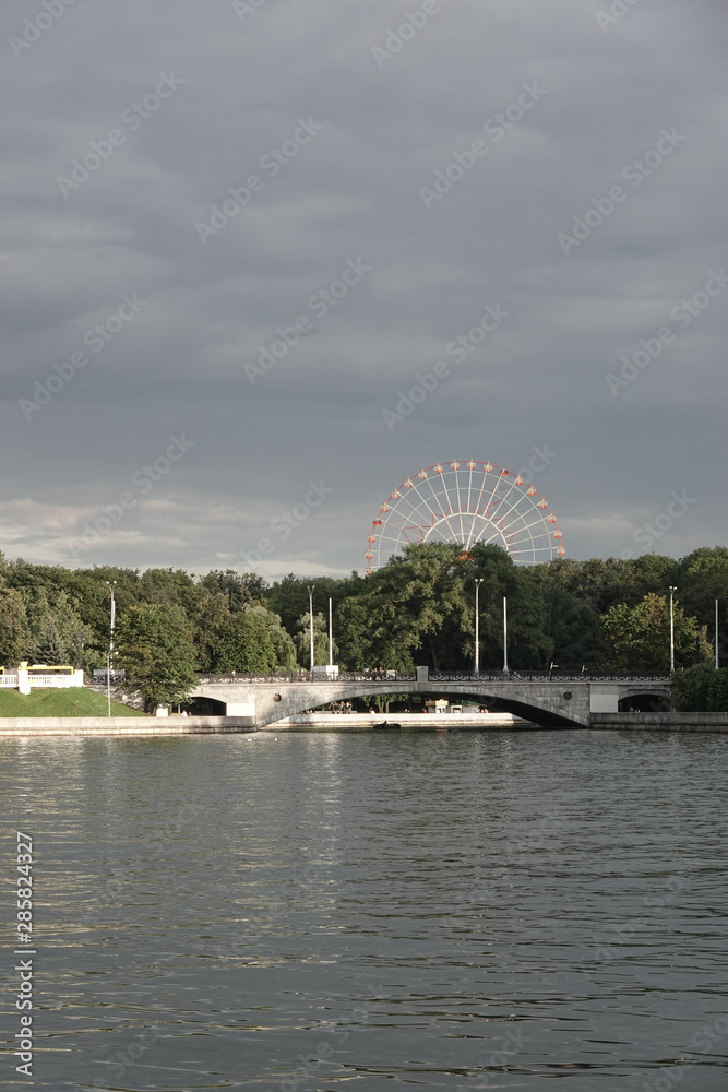 Svisloch river and Gorky park view in Minsk, Belarus