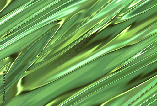 green silky metal