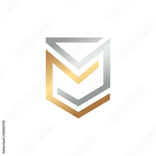 Abstract letter 'M' monogram design. Vector image.