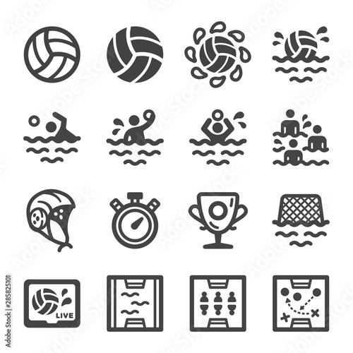 water polo sport and recreation icon set,vector and illustration