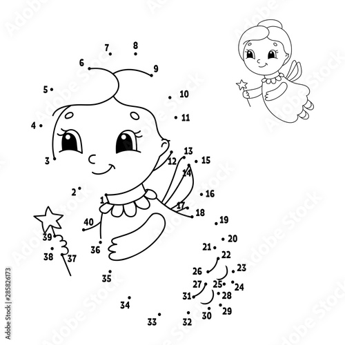 Dot to dot. Draw a line. Handwriting practice. Learning numbers for kids. Education developing worksheet. Activity coloring page. Game for toddler. Isolated vector illustration. Cartoon style.