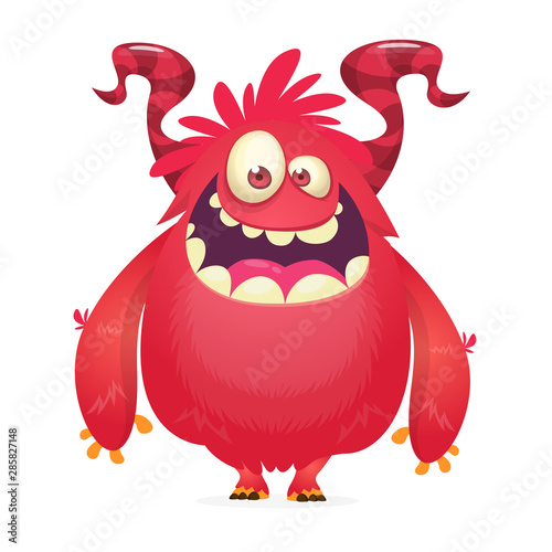 Funny cartoon monster. Vector illustration