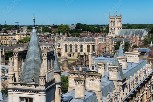 Aerial view of Cambridge colleges