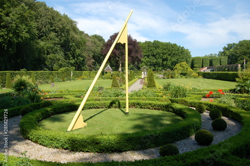 Sundial in the garden of Menkemaborg, Uithuizen, The Netherlands photo