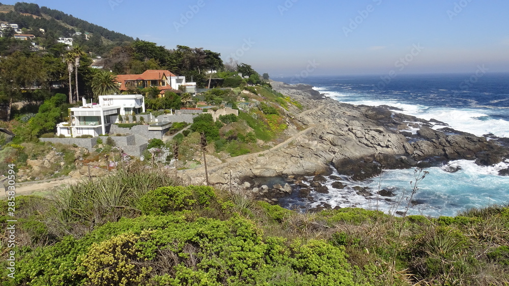 landscape of rocky beach and ocean view