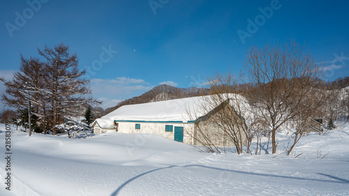 House With Snow Winter Landscape © Aris Suwanmalee