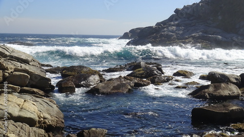 landscape of rocky beach and ocean view