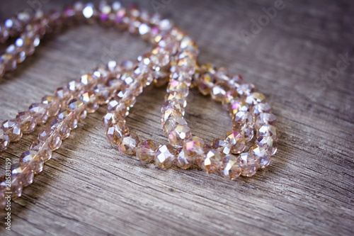 Beautiful beige glass diamond crystal beads