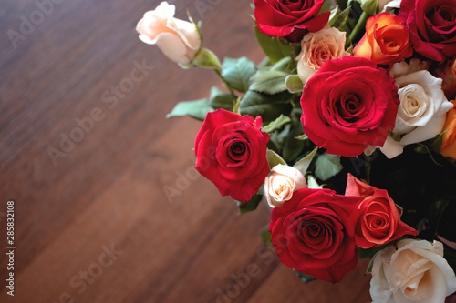 bouquet of roses on the table 4