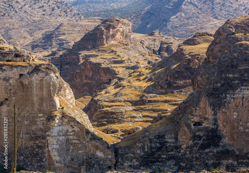 Mountain views around Hasankeyf town and the Tigris River  Turkey  Batman Province