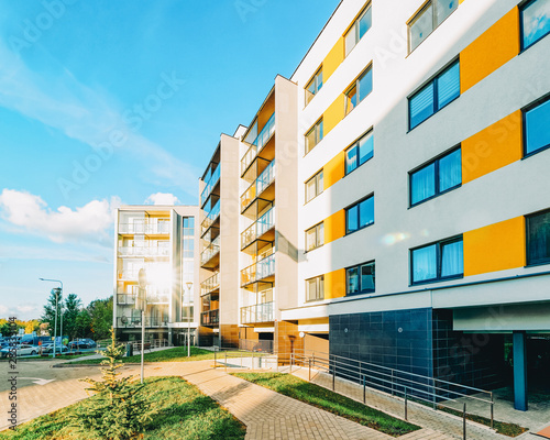 Apartment EU modern houses homes residential real estate sunset