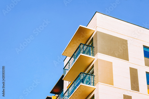 Apartment EU residential home building complex real estate copy space