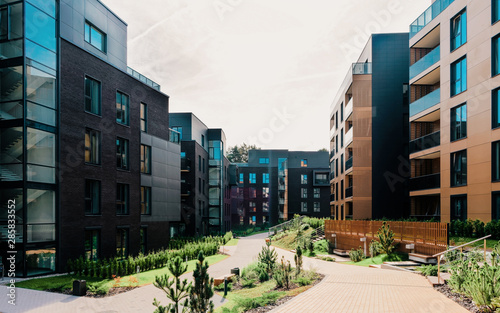 Europe Architectural residential apartment building complex