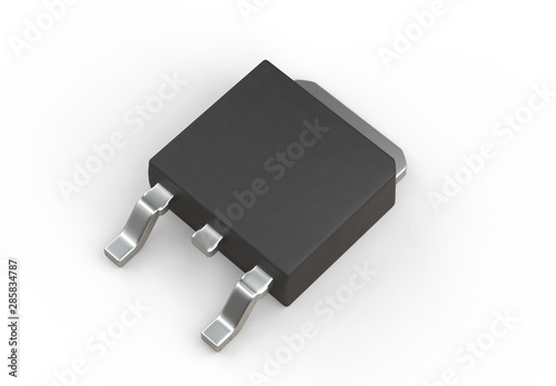 DPAK mosfet electronic transistor isolated on white 3d illustration photo
