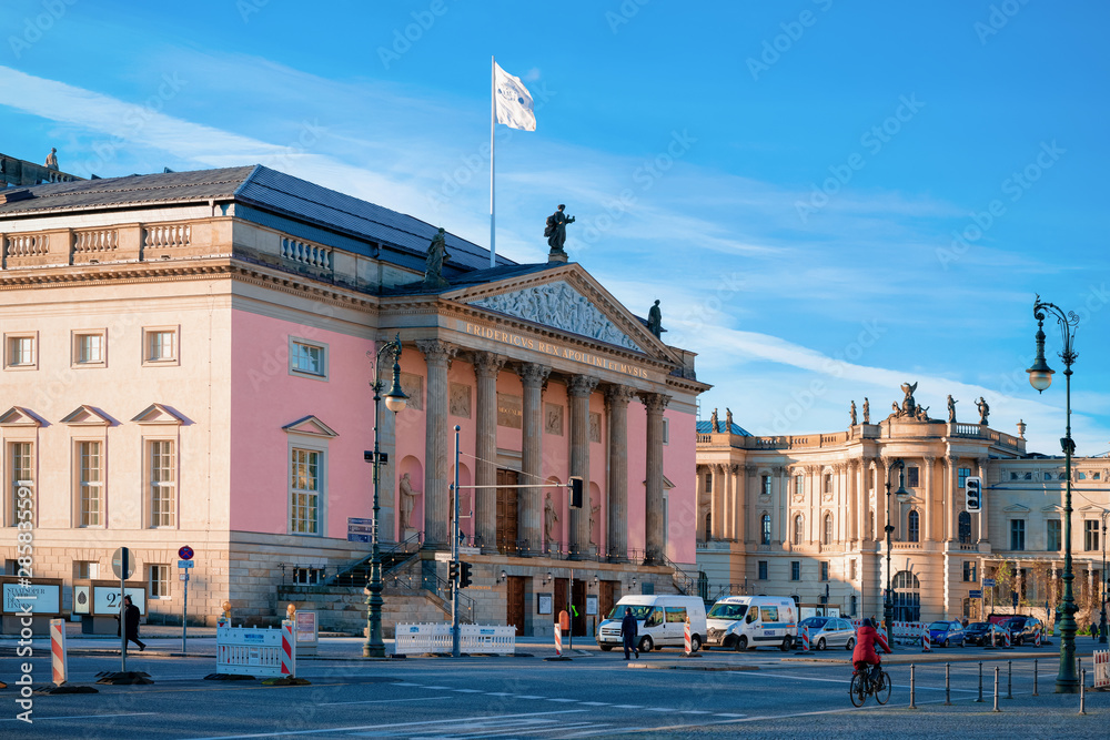 Naklejka premium State Opera house Staatsoper Street in German City Berlin