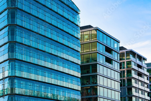 Modern apartment house and business buildings architecture Berlin Germany