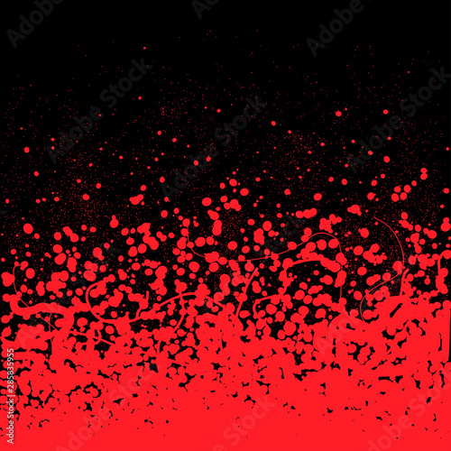 Black and red splattered paint