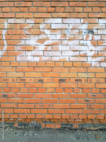 graffiti on a street brick wall