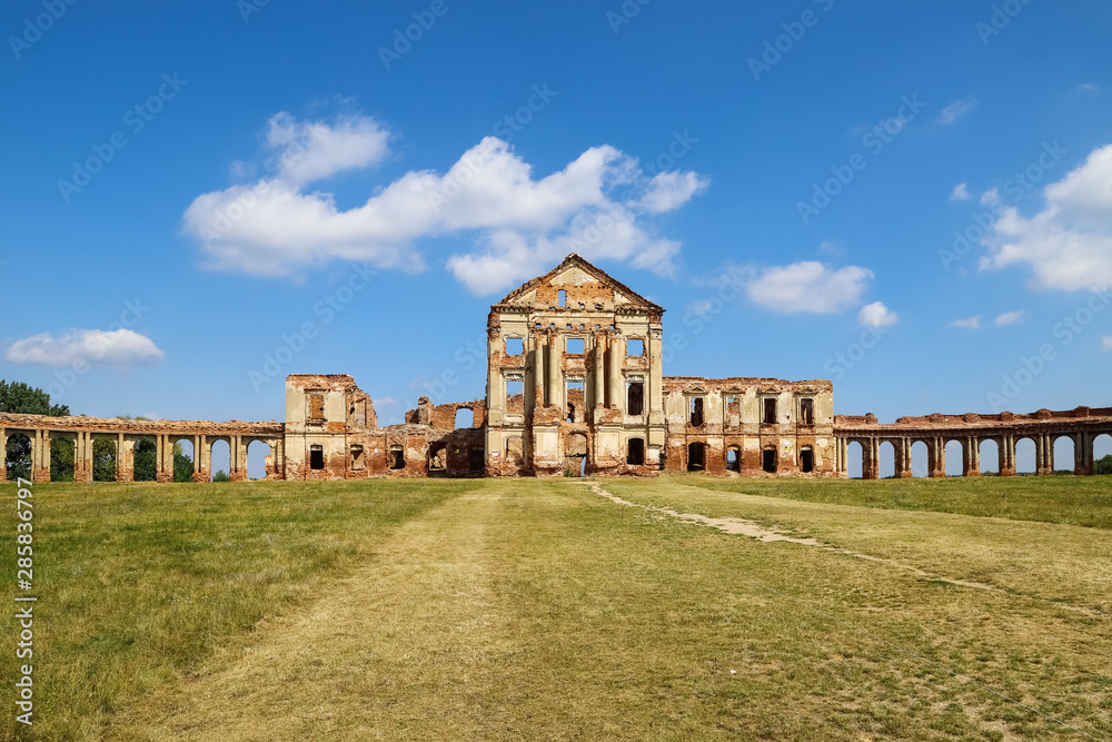 Ruzhany Palace of Prince Sapieha. A famous landmark of the Brest region in Belarus. Summer, August 2019