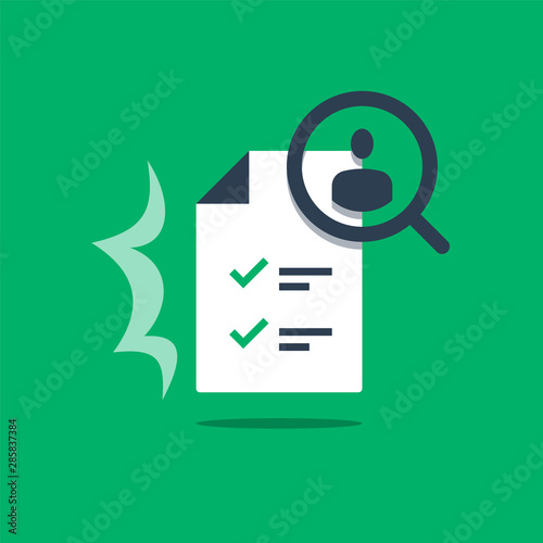 Human resources, recruitment service, fill vacancy, employment concept, application form review