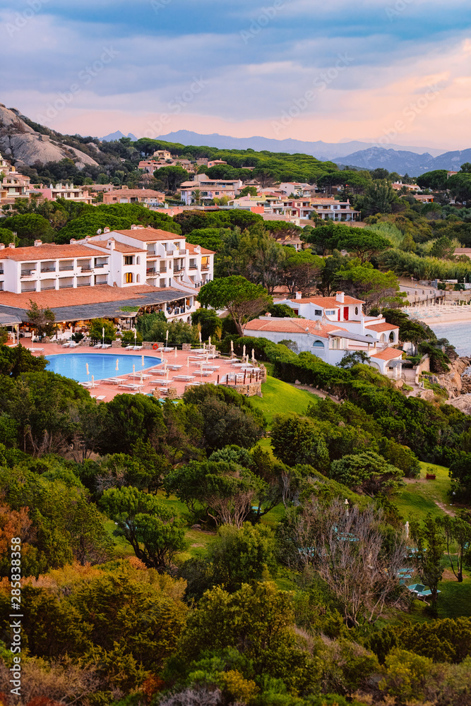 Landscape in Baja Sardinia luxury resort Costa Smeralda