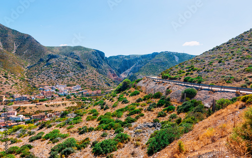 Scenery and highway in Carbonia near Cagliari in Sardinia