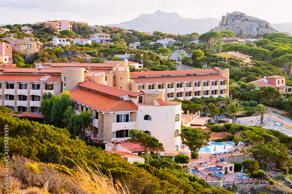 Landscape and scenery of Baja Sardinia luxury resort Costa Smeralda