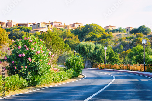 Empty road without cars in Porto Cervo © Roman Babakin
