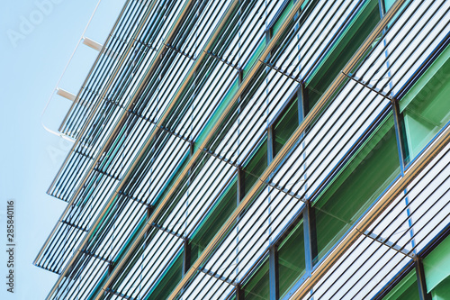 Detail of modern office building skyscraper at new business quarter