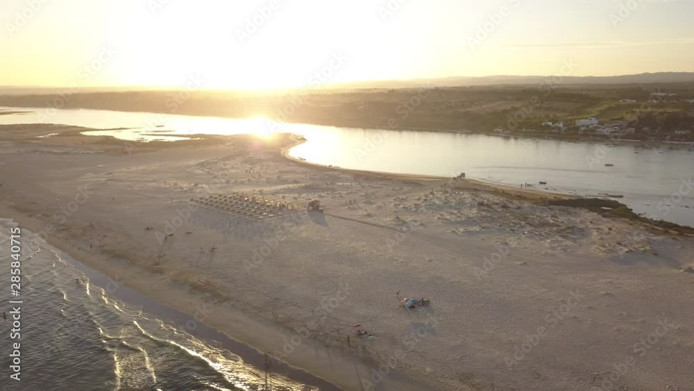Aerial view of the lagoon of cacela velha close to tavira in Portugal Aerial view of the lagoon of cacela velha close to tavira in Portugal