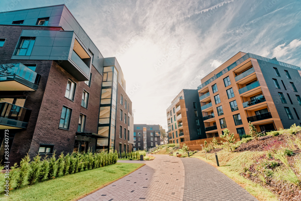 Modern architecture of residential buildings quarter