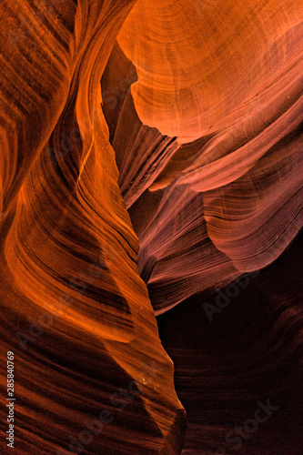 Antelope Canyon, Arizona. Texture of weathered crumbling sandstone