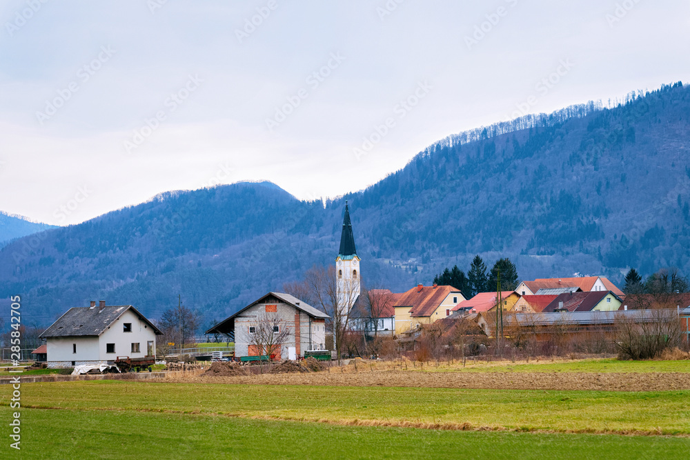 Panoramic view with Landscape of Old town in Austria