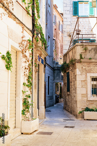 Fototapeta Naklejka Na Ścianę i Meble -  Street in Old city of Split on Adriatic Coast Dalmatia