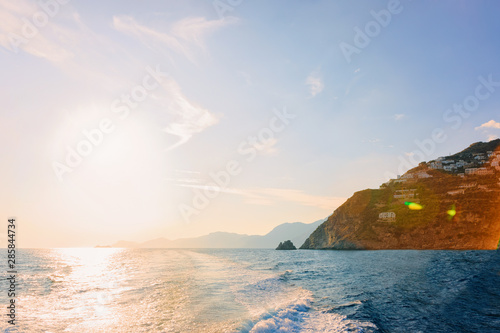 Citiscape and landscape with sunset at Positano town © Roman Babakin