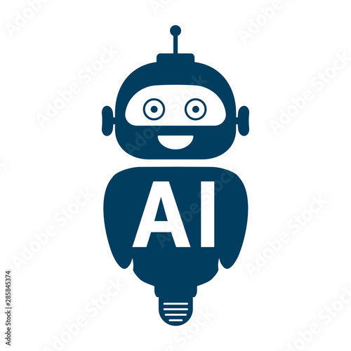 AI Artificial intelligence technology cartoon robot – vector