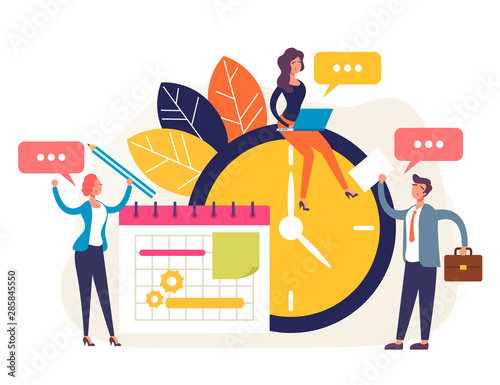 Weekly tasks management concept. Vector flat cartoon graphic design isolated illustration